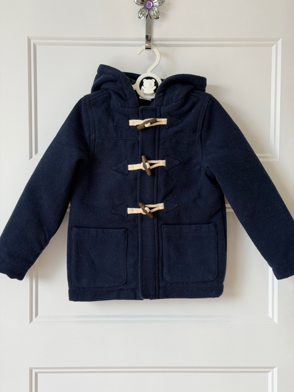 Gymboree Navy Hooded Toggle Pea Coat with Contrast Toggles